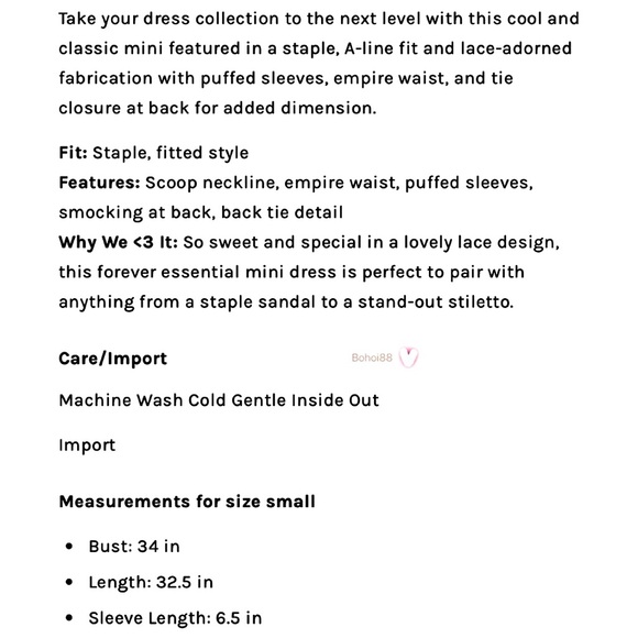 FREE PEOPLE blue lace HAILEE Mini Dress Size XL NWT - Picture 3 of 3